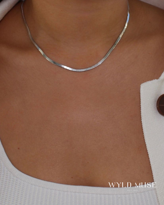 Herringbone Necklace Silver