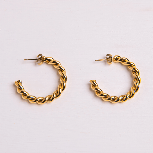 Croissant hoops earrings