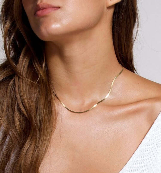 Herringbone Necklace Gold